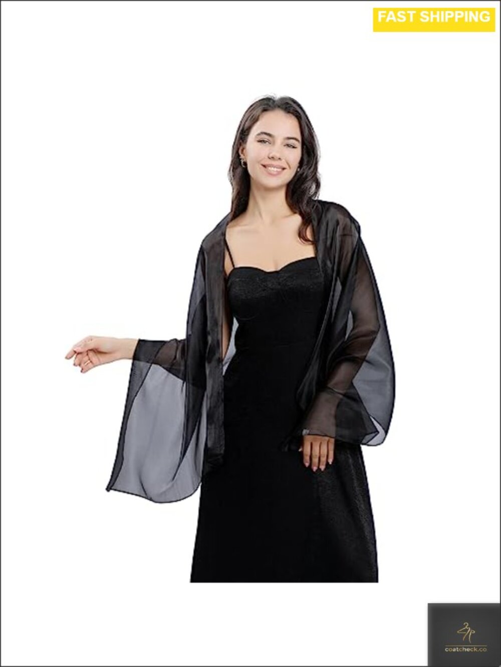 Silky Organza Shawl Wrap for Evening Dresses Bridesmaid Wedding Formal - Picture 3 of 6